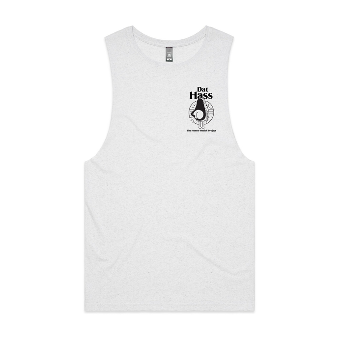 'Dat Hass' - White Marle Tank Singlet