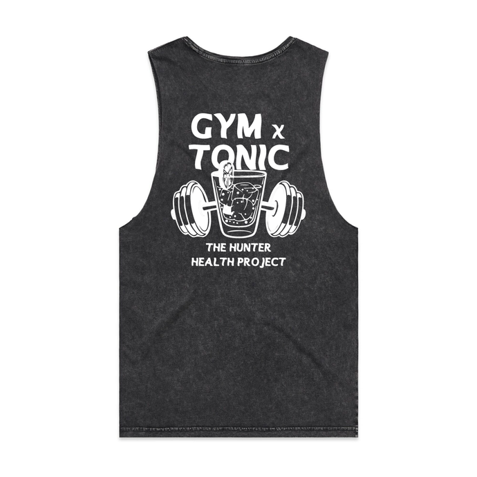 'Gym n Tonic' - Black Stone Tank Singlet
