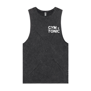 'Gym n Tonic' - Black Stone Tank Singlet