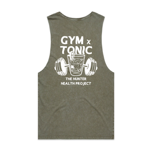 'Gym n Tonic' - Moss Stone Tank Singlet