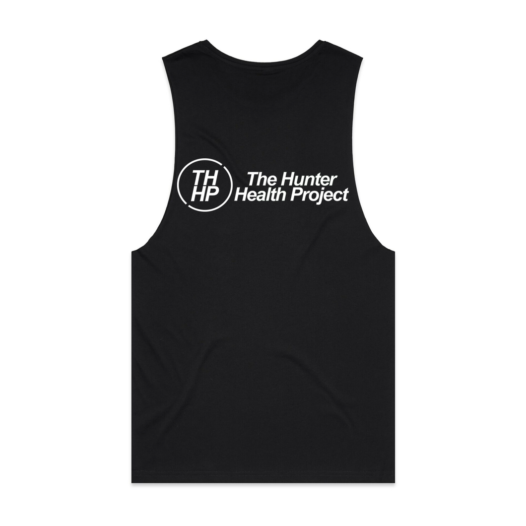 'The OG: but in White' - Black Tank Singlet