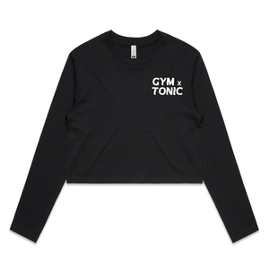 'Gym n Tonic' - Black Long Crop