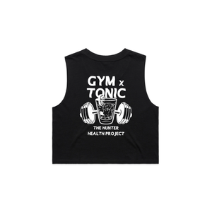 'Gym n Tonic' - Black Crop Tank