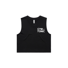 Load image into Gallery viewer, &#39;Gym n Tonic&#39; - Black Crop Tank