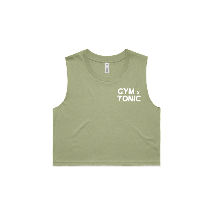 'Gym n Tonic' - Pistachio Crop Tank
