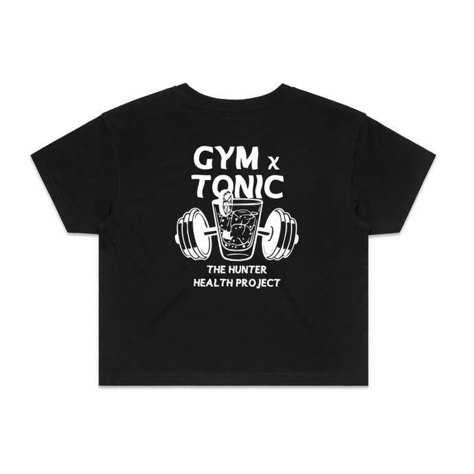 'Gym n Tonic' - Black Crop Tee