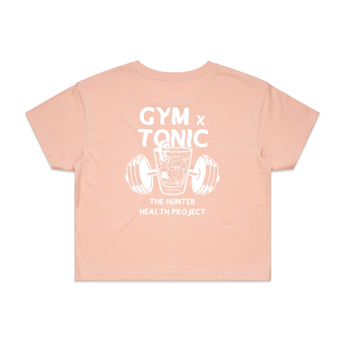 'Gym n Tonic' - Pink Crop Tee