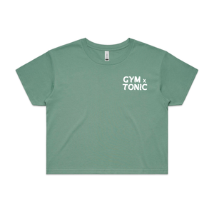 'Gym n Tonic' - Sage Crop Tee