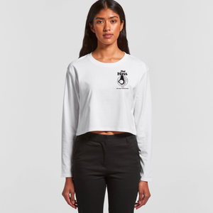 'Dat Hass' - White Long Crop Tee