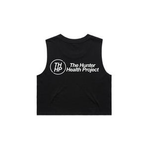 'The OG: but in White' - Black Crop Tank