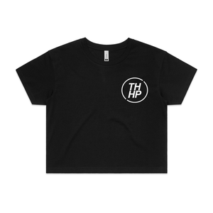 'The OG: but in White' - Black Crop Tee