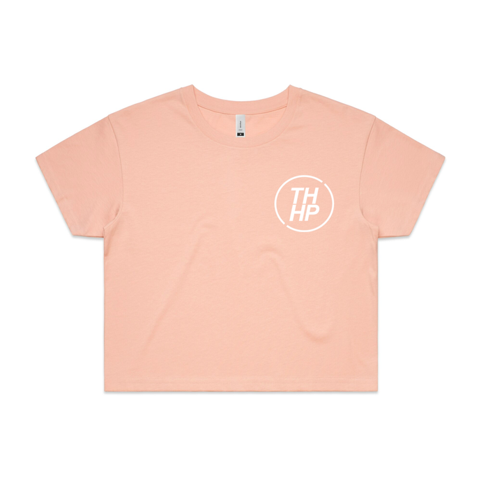 'The OG: but in White' - Pink Crop Tee